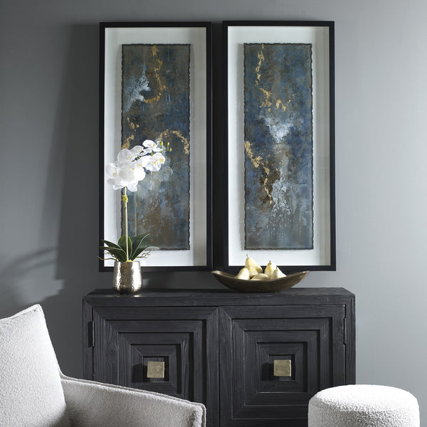 Glimmering Agate Abstract Prints, S/2