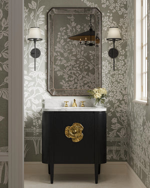 Brussels Chandelier In French Black & Contemporary Gold