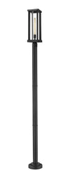 Glenwood 1 Light Outdoor Post Mounted Fixture in Black Finish