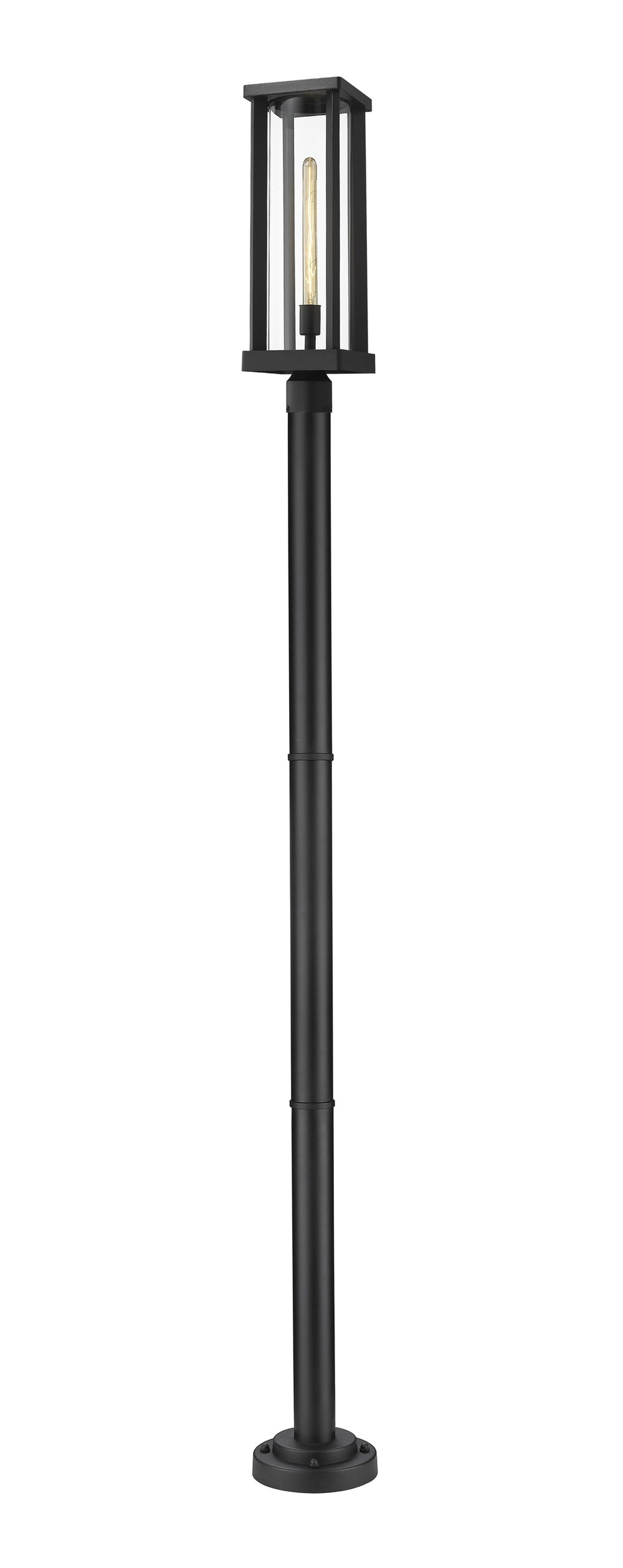 Glenwood 1 Light Outdoor Post Mounted Fixture in Black Finish