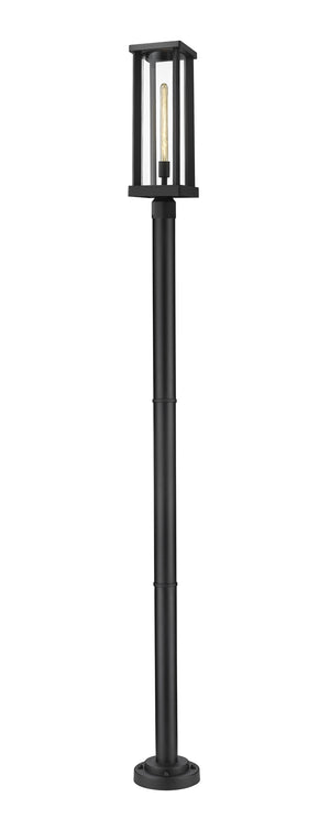 Glenwood 1 Light Outdoor Post Mounted Fixture in Black Finish