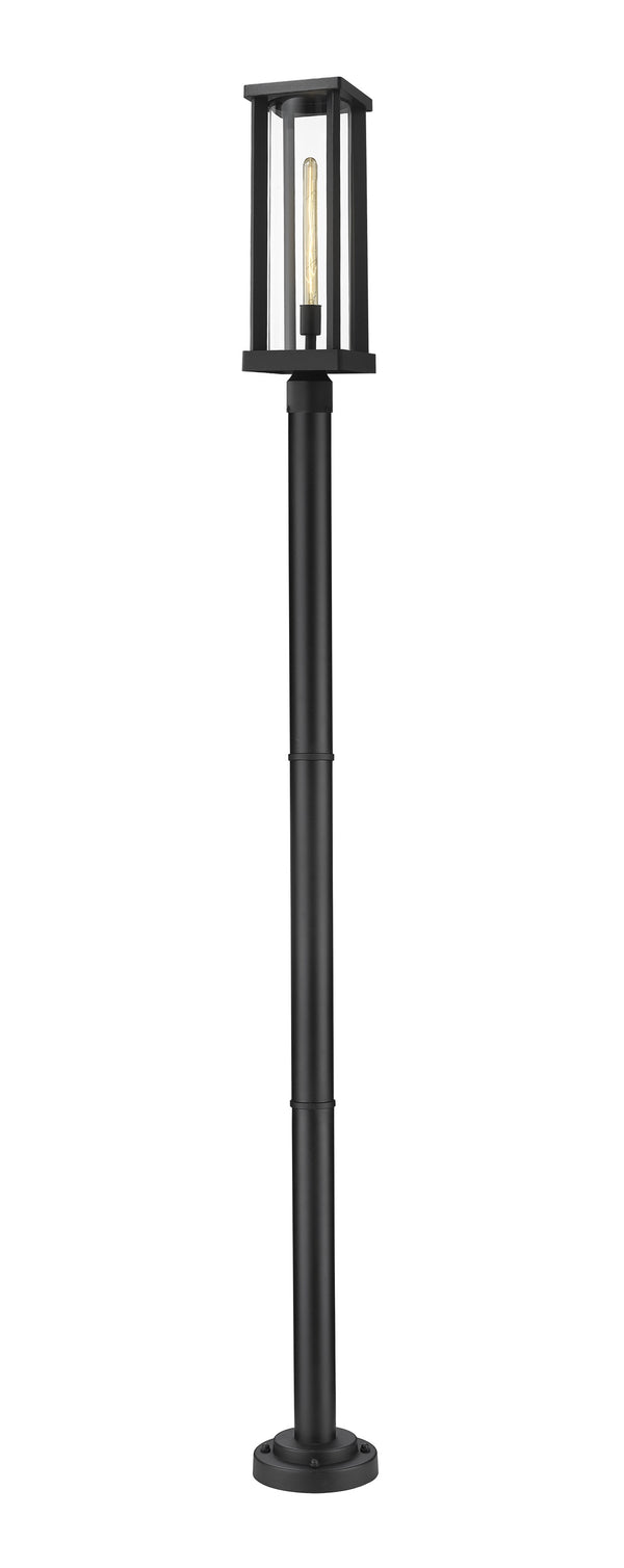 Glenwood 1 Light Outdoor Post Mounted Fixture in Black Finish