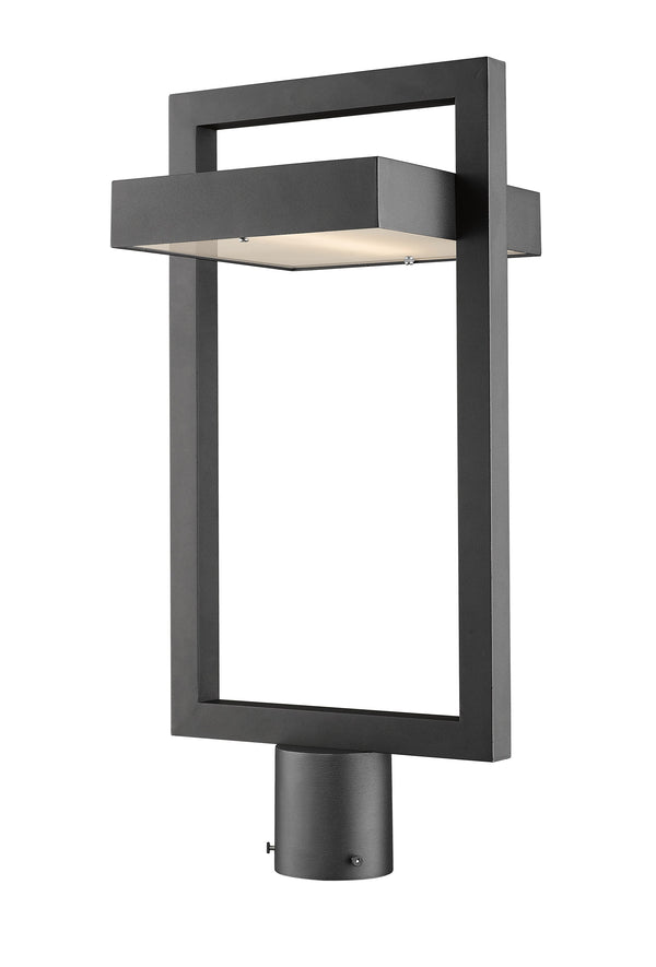 Luttrel 1 Light Outdoor Post Mount Fixture in Black Finish