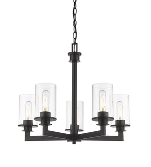 Savannah 5 Light Chandelier in Bronze Finish