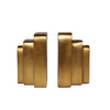 TRIPLE LAYER RECTANGLE BOOKENDS IN SHINY BRASS