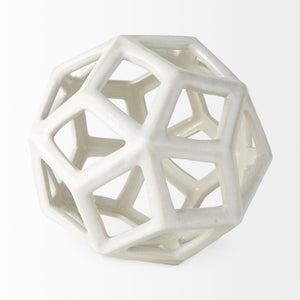 Geom 7.1L x 7.1W x 7.1H White Ceramic Geometric  Object