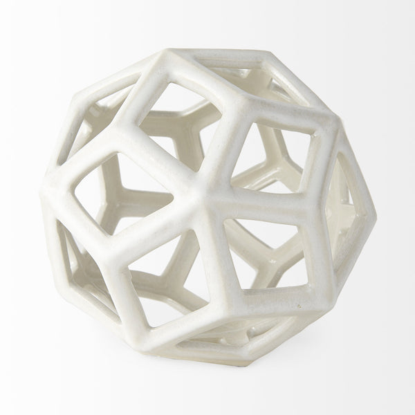 Geom 7.1L x 7.1W x 7.1H White Ceramic Geometric  Object