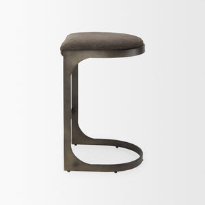 Tyson 17L x 18W x 28H Brown/Gray Suede W/ Metal Frame Counter Stool