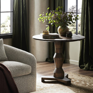 Rivi Large End Table In Antique Belgium Bleach