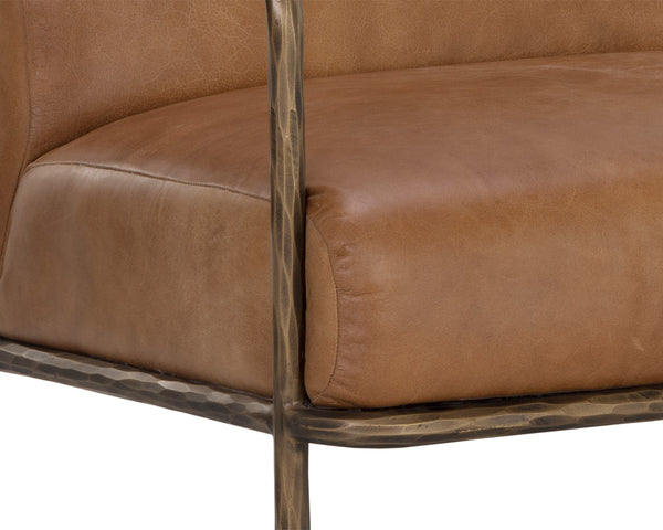 LATHAN LOUNGE CHAIR - TAN LEATHER