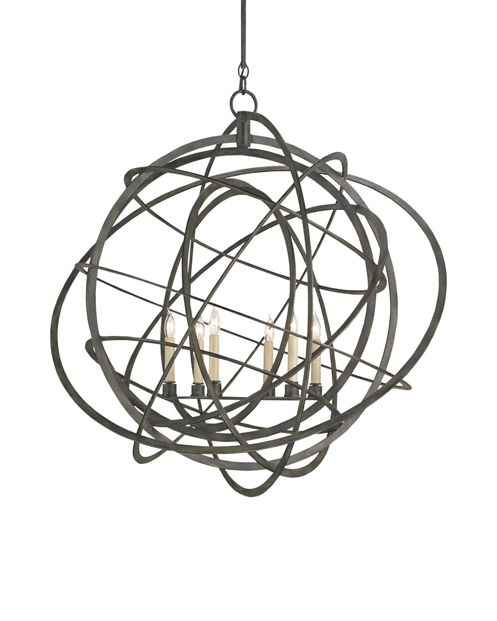Genesis Black Orb Chandelier In Black Iron