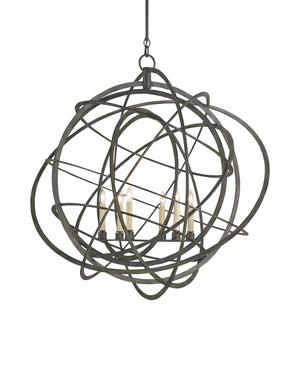 Genesis Black Orb Chandelier In Black Iron