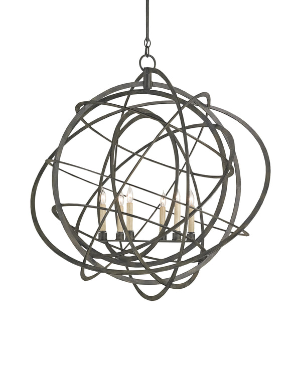 Genesis Black Orb Chandelier In Black Iron