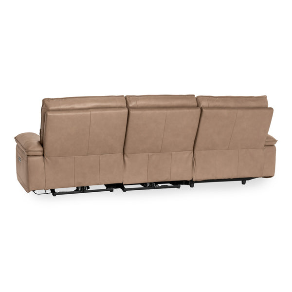 Branford Leather Power Recliner Sectional with LAF Chaise