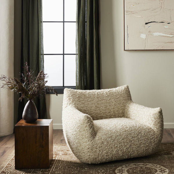 Margot Swivel Chair In Solema Cream
