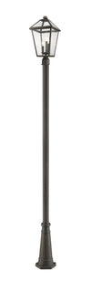 Talbot 3 Light Outdoor Post Mounted Fixture in Rubbed Bronze Finish