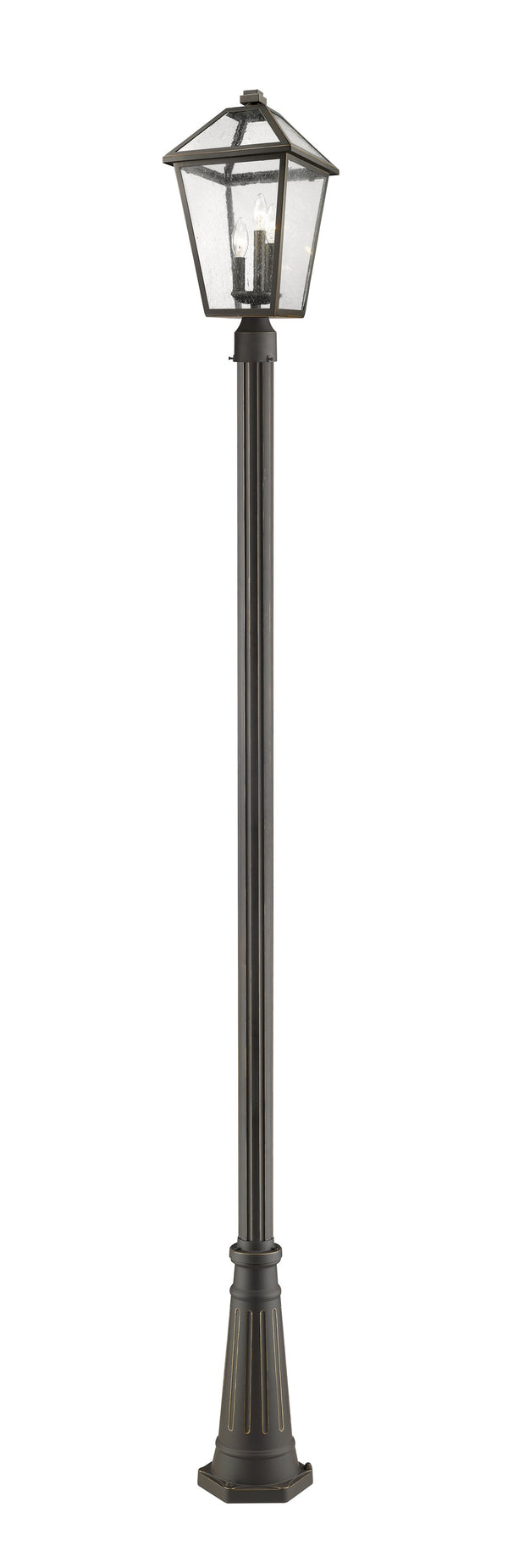 Talbot 3 Light Outdoor Post Mounted Fixture in Rubbed Bronze Finish