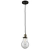 Edison AC10481 Pendant in Matte Black & Vintage Brass