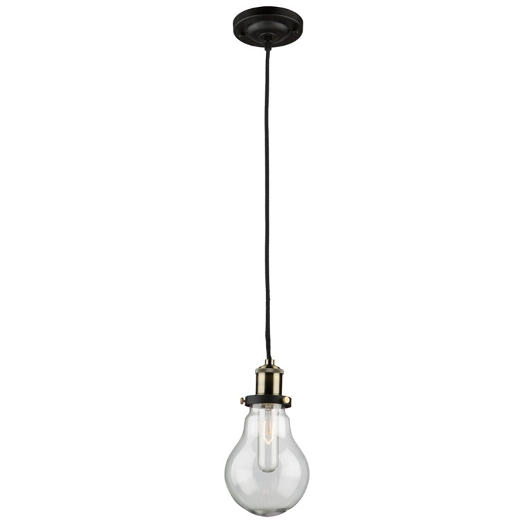 Edison AC10481 Pendant in Matte Black & Vintage Brass