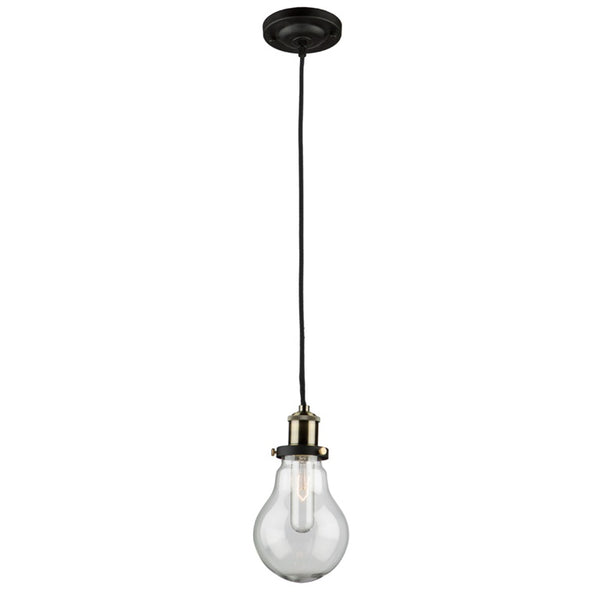 Edison AC10481 Pendant in Matte Black & Vintage Brass