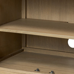 Alessio Media Console - Aged Natural Oak Veneer