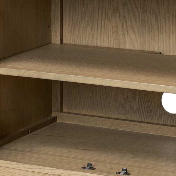 Alessio Media Console - Aged Natural Oak Veneer