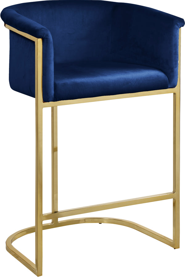 David Stool In Navy Velvet
