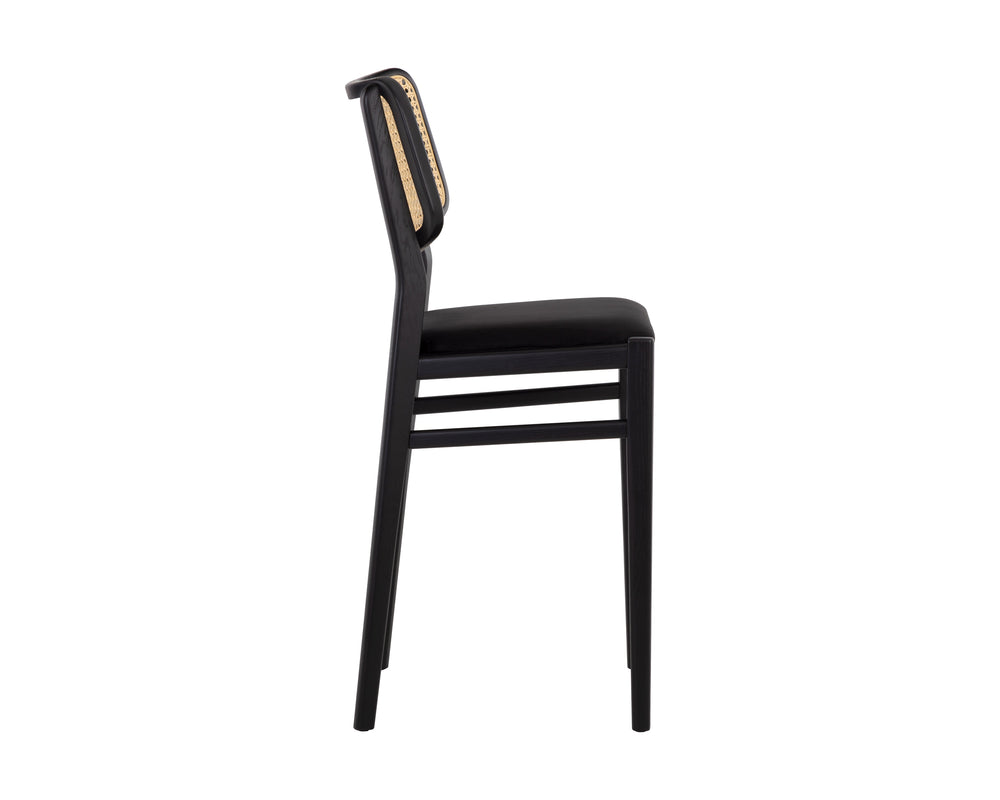 ANNEX COUNTER STOOL - VELVET BLACK / NATURAL