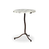 Sophie End Table in Veined White Marble