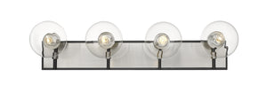 Parsons 4 Light Vanity in Matte Black + Brushed Nickel Finish