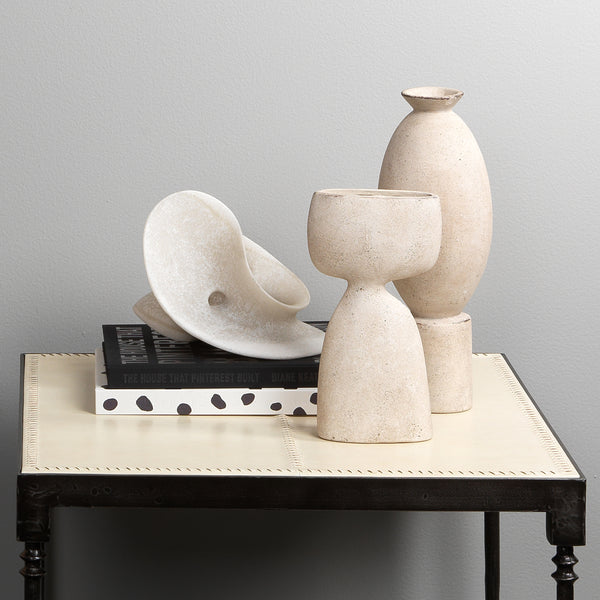 Amorphous Resin Decorative Table Object, White