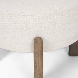 Souvik Dark Brown Wood w/ Oatmeal Fabric Accent Chair