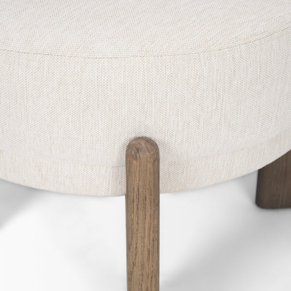 Souvik Dark Brown Wood w/ Oatmeal Fabric Accent Chair