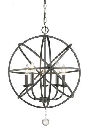 Tull 5 Light Chandelier in Matte Black Finish