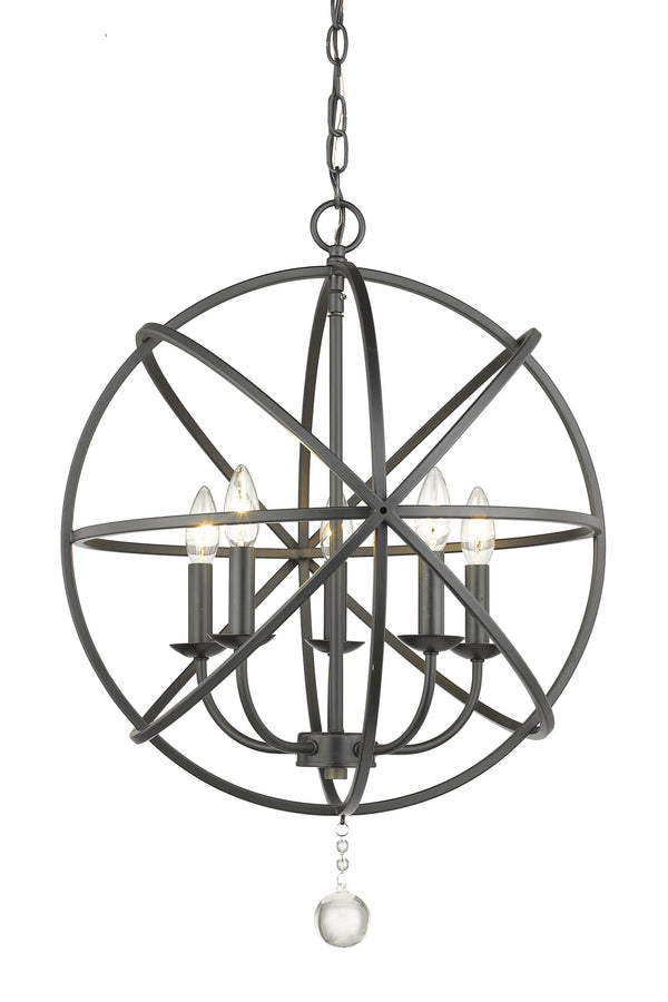 Tull 5 Light Chandelier in Matte Black Finish