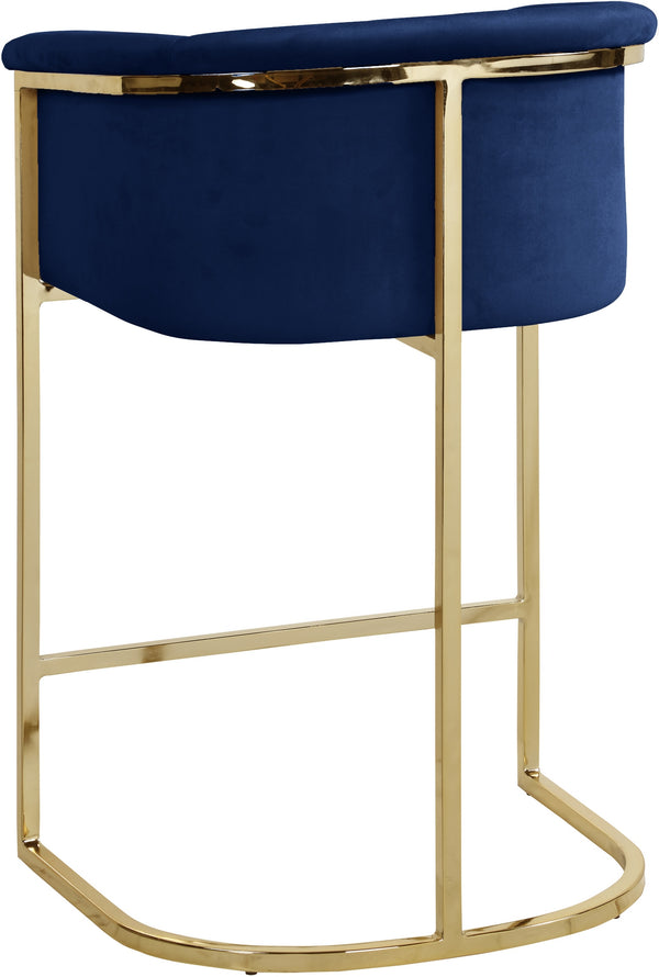 David Stool In Navy Velvet