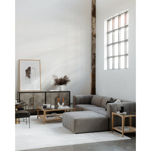 Moe's Lyric Slipper Chair in Grey with Channel Stitching