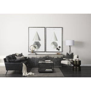 Roxdale 82.0L x 18.0W x 29.0H Acid Wash Metal Sideboard