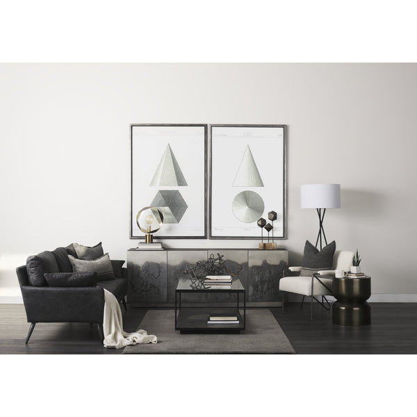 Roxdale 82.0L x 18.0W x 29.0H Acid Wash Metal Sideboard
