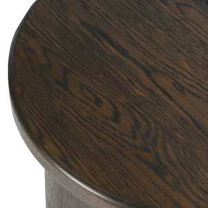 Runa Solid Wood Round End Table - Coffee Brown