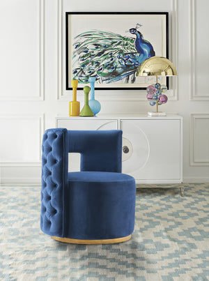 Phyllis Accent Chair In Navy Velvet