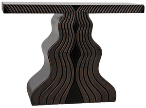 Ray Mahogany and Veneer Console in Pale with Light Brown Highlights