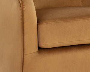 HAZEL SWIVEL LOUNGE CHAIR - DARK BRONZE - GOLD SKY