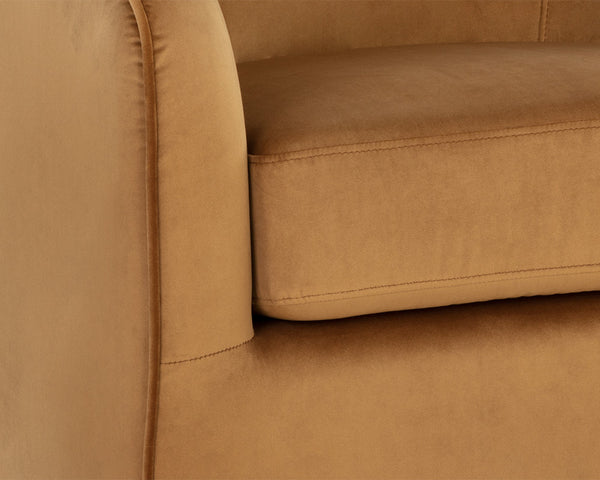 HAZEL SWIVEL LOUNGE CHAIR - DARK BRONZE - GOLD SKY