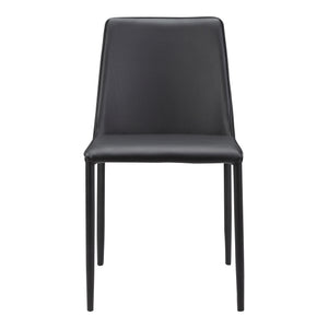 Nora Dining Chair Set in Black Vegan Leather