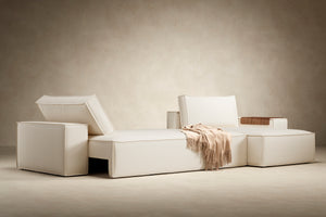NEWILLA SOFA BED W/LOUNGER 57"X118", W/WIDE ARM RESTS