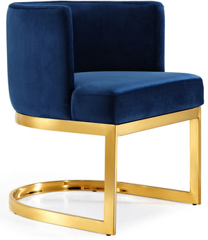 Donna Dining Chair In Navy Velvet and Gold