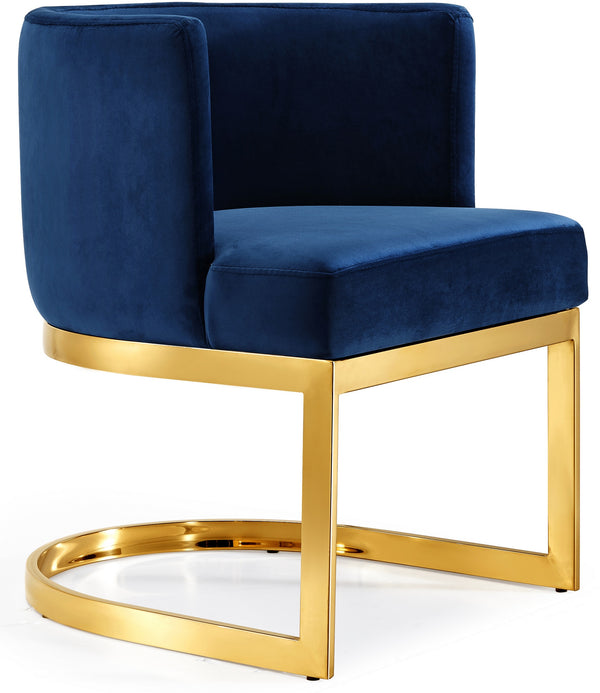 Donna Dining Chair In Navy Velvet and Gold