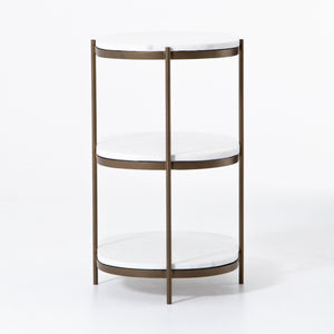 Felix Oval Nightstand in Antique Brass