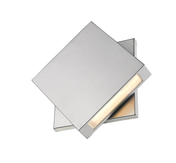 Quadrate 1 Light Outdoor Wall Sconce in Silver Finish